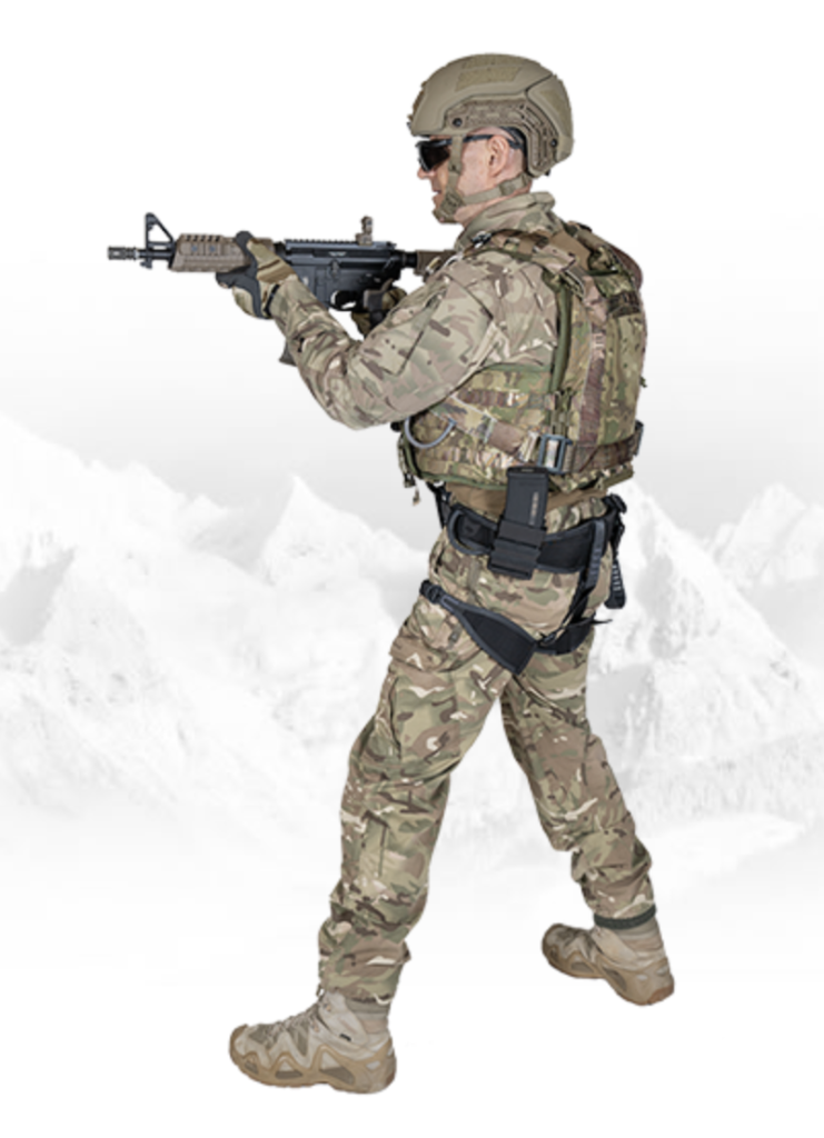 Crib Goch Plate Carrier with integrated harness deployed